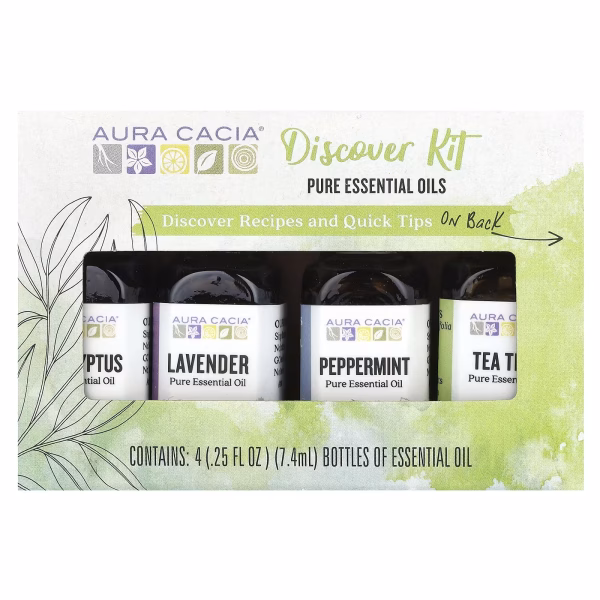 Aura Cacia, Pure Essential Oils, Discover Kit, 4 Bottles, 0.25 fl oz (7.4 ml) Each - Image 4