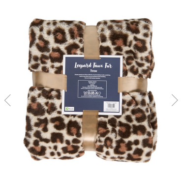 Leopard Print Rabbit Faux Fur Throw - Image 3