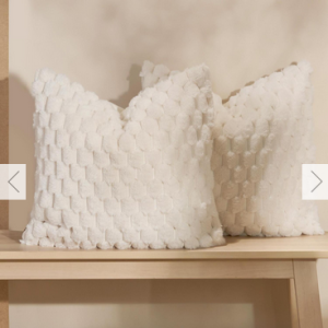 Pack Of Waffle Fleece Faux Fur Filled Cushions
